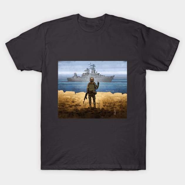 Russian warship, go fuck yourself (stamp) T-Shirt by Sommo_happiens